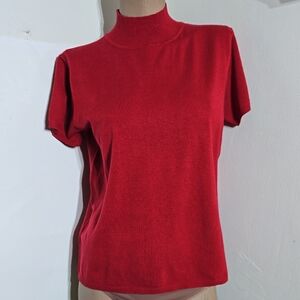 Classic Red Women's Knit Sweater Top Size Large NWT